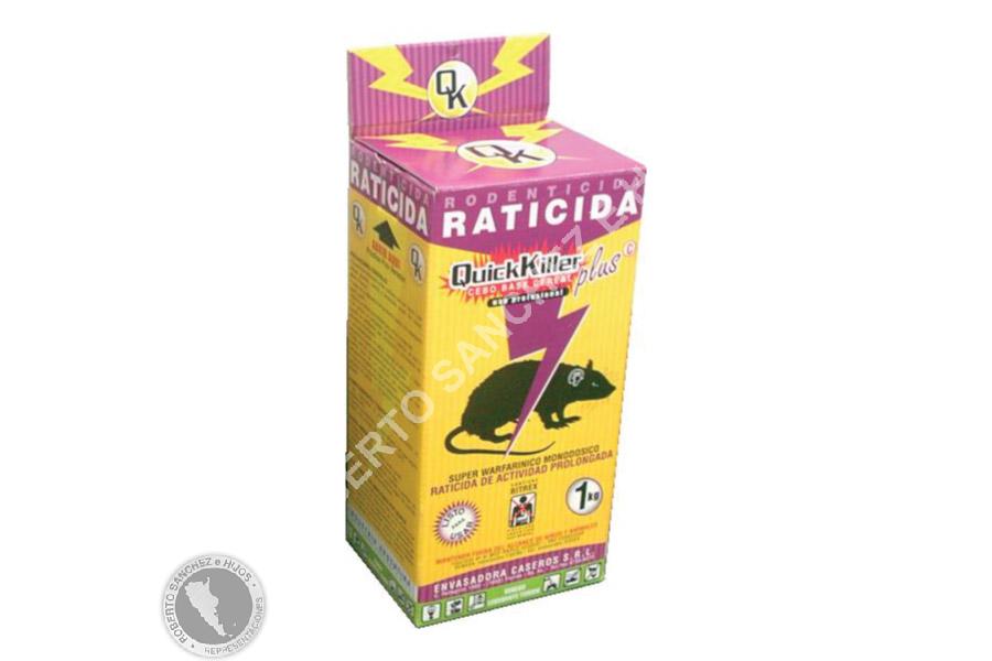 RATICIDA EN GRANO SUPER QUICK KILLER C A BASE DE BROMADIOLONE BOLSA X 1 KG.(CAJA X 8 UNIDADES)