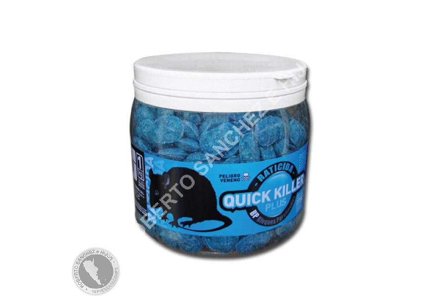 RATICIDA EN BLOQUE QUICK KILLER PLUS BP PASTILLON A BASE DE BRODIFACOUM POTE X 1 KG.(CAJA X 6 POTES)