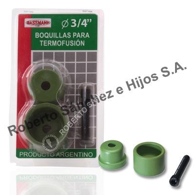 BOQUILLA PARA TERMOFUSORA DE 3/4" REVESTIDA CON TEFLON EN BLISTER FULL COLOR PARA COLGAR (VENTA X UNIDAD)