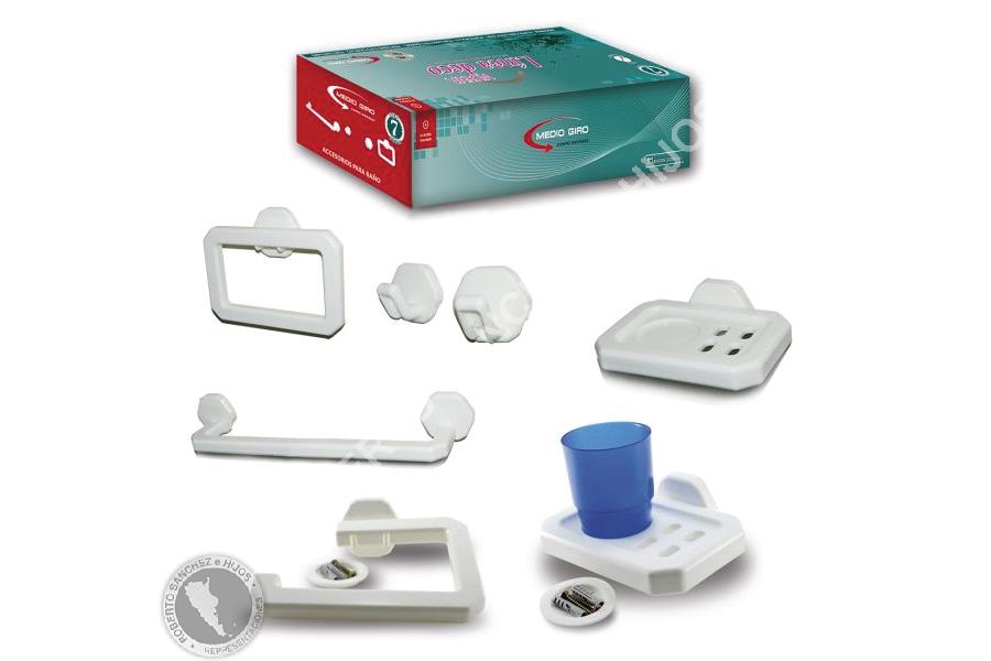 KIT LINEA DECO (ACCESORIOS PARA BAÑO) DE 7 PIEZAS (PRECIO POR KIT) 