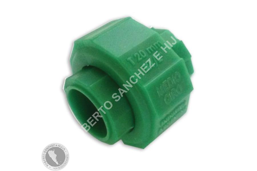 UNION DOBLE FUSION 20 MM. (VERDE) (CAJA X 100 UNIDADES) 