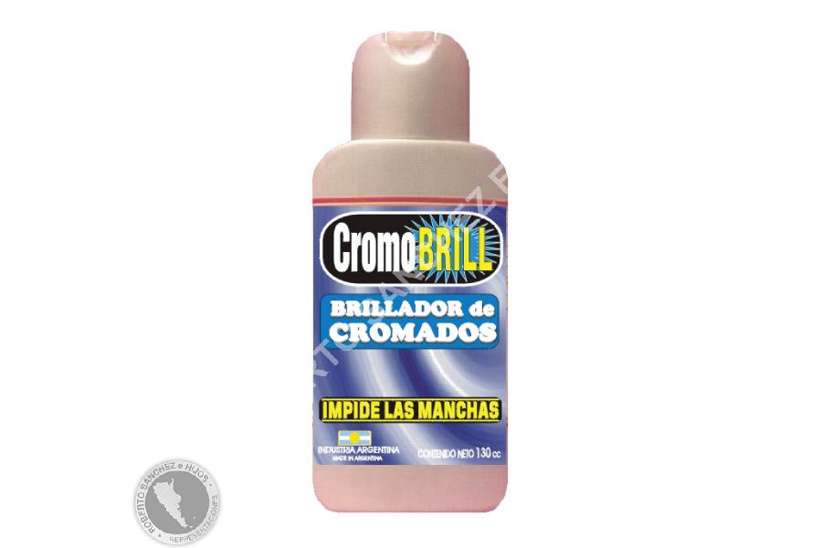 BRILLADOR DE CROMADOS "CROMOBRILL" (PRODUCE BRILLO ESPEJO) ENVASE X 130 CC. CON TAPA FLIP-TOP (CAJA X 12 UNIDADES)