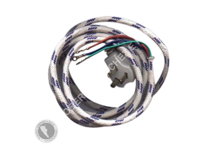 CABLE PLANCHA 3 X 0.50 MODELO 1090 TERMINAL PALA Y GOMA ANTI-QUIEBRE (CAJA X 50 UNIDADES)