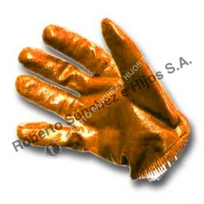 GUANTE TANGOLITE NITRILO SOPORTADO, BA&Ntilde;O LIVIANO, DORSO VENTILADO, PU&Ntilde;O TEJIDO (CAJA X 120 PARES)