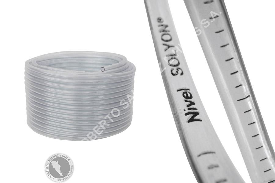 MANGUERA PVC CRISTAL PARA NIVEL CON GRABADO DE 9 MM. (ROLLO X 50 MTS) (PRECIO X METRO)