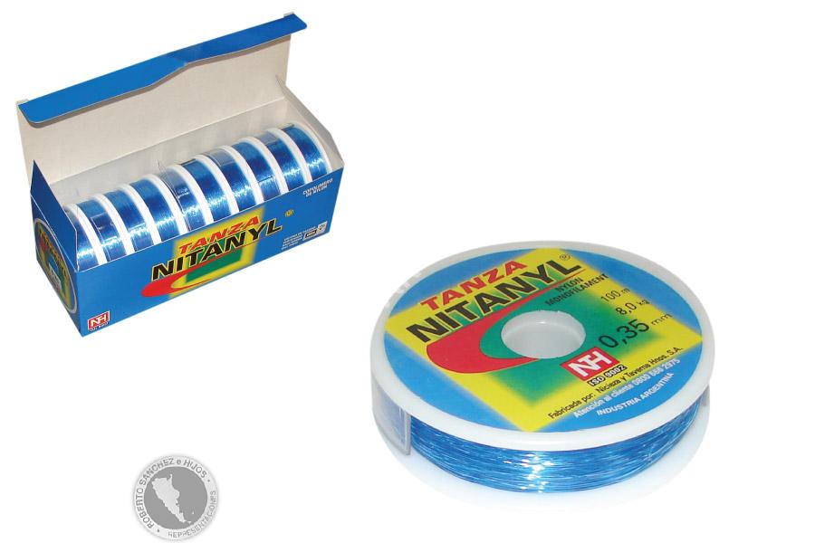 TANZA P/PESCA "NITANYL" 0,20 MM. X 100 M COLOR AZUL (CAJA X 10) (200 UNIDADES) 