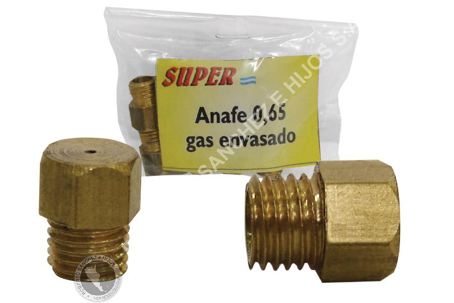 INYECTOR PARA ANAFE STANDARD 0,65 PARA GAS ENVASADO (BOLSA X 10 UNIDADES) (PRECIO X UNIDAD)