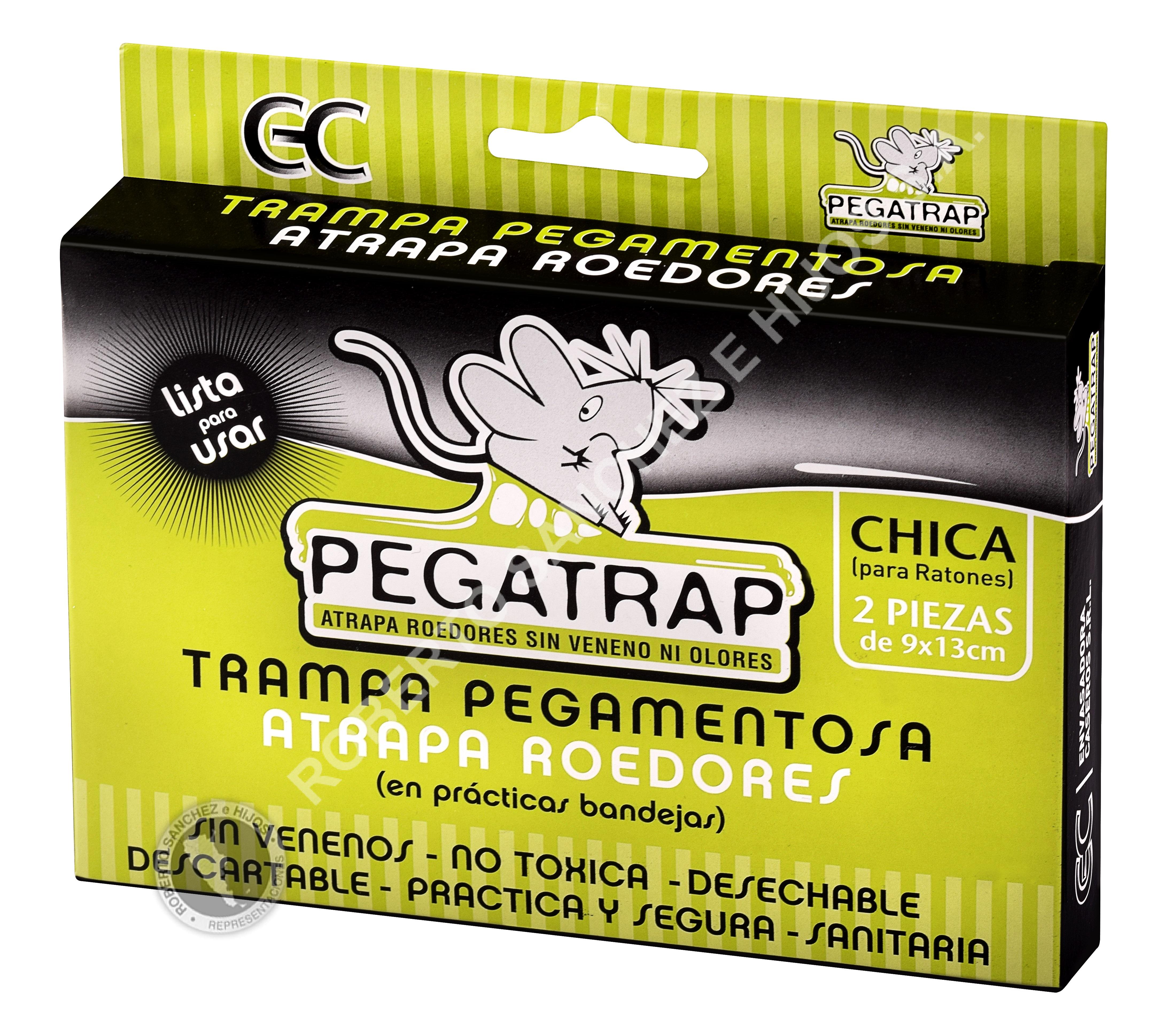 TRAMPA PEGAMENTOSA "PEGATRAP" PARA ROEDORES CHICA 6 X 8 CM (ESTUCHE X 2 UND) (CAJA X 15 ESTUCHES)