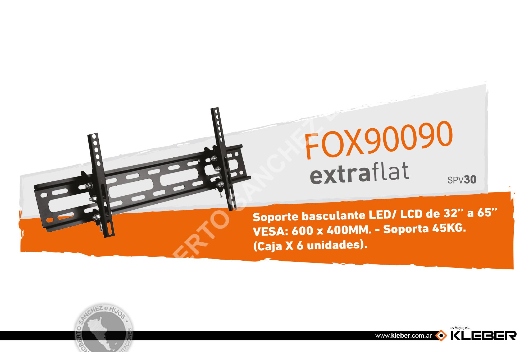 SOPORTE BASCULANTE LED/LCD DE 32" A 65" VESA: 600 X 400 MM. - SOPORTA 45 KG. (CAJA X 6 UNIDADES)