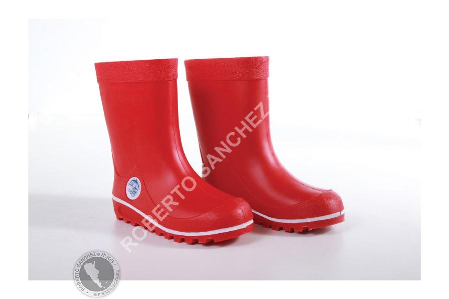 BOTA DE LLUVIA PARA NIÑO S/CUELLO COLOR ROJO TALLE 23/4 (6 PARES) 