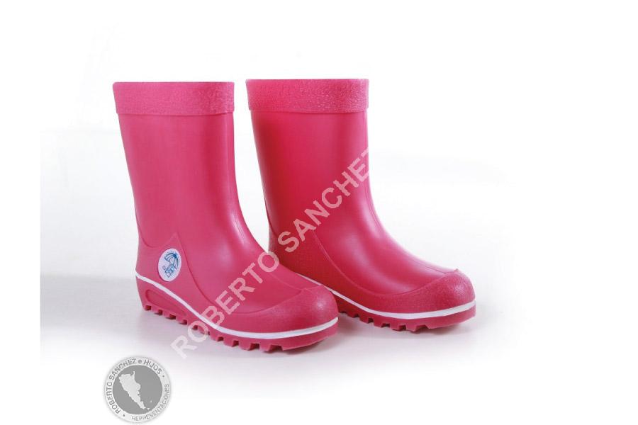 BOTA DE LLUVIA PARA NIÑO S/CUELLO COLOR FUXIA TALLE 23/4 (6 PARES) 