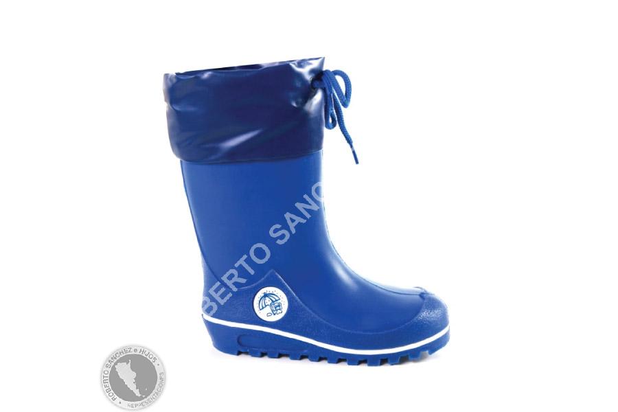 BOTA DE LLUVIA PARA NIÑO C/CUELLO COLOR AZUL TALLE 23/4 (6 PARES) 