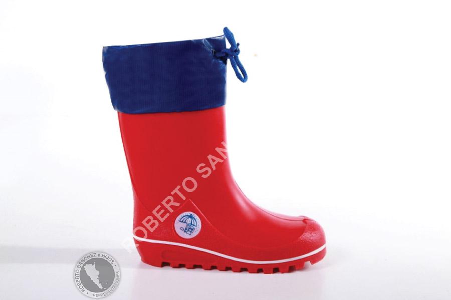 BOTA DE LLUVIA PARA NIÑO C/CUELLO COLOR ROJO TALLE 23/4 (6 PARES) 