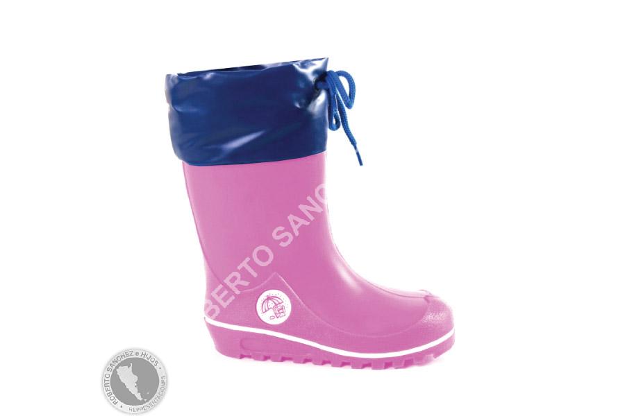 BOTA DE LLUVIA PARA NIÑO C/CUELLO COLOR FUXIA TALLE 27/8 (6 PARES) 