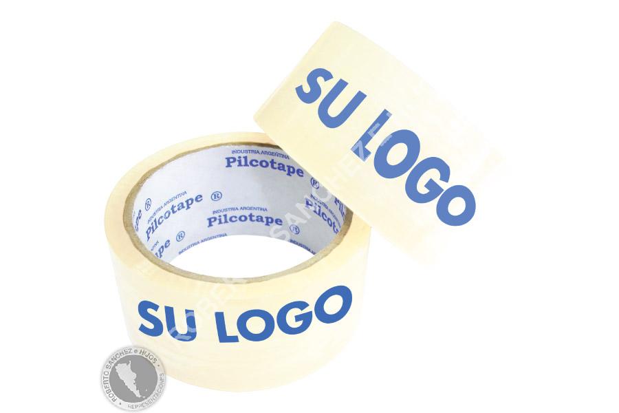 CINTA DE EMBALAJE 48 MM. X   50 MTS. IMPRESA CON FONDO COLOR BLANCO 1 COLORES (CAJA X 36 UND)