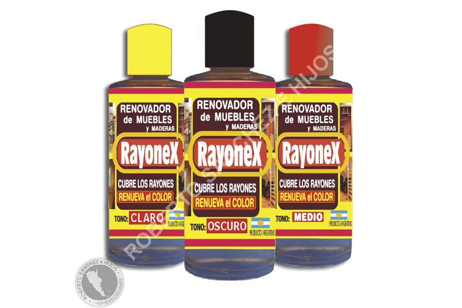 RENOVADOR DE MUEBLES "RAYONEX" CLARO (MUEBLES RAYADOS O GASTADOS POR EL USO) ENVASE X 125 CC. (CAJA X 12 UNIDADES)