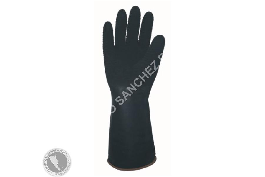 GUANTE ALBAÑIL DE LATEX, COLOR NEGRO, PESO 110 GRS, LARGO 33 CMS, TALLE 10 (CAJA X 120 PARES)