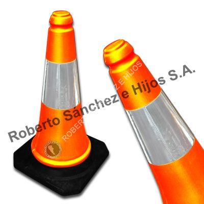 CONO FLEXIBLE NARANJA FLUO C/REFLECTIVO DE 700 MM. (CAJA X 10 UNIDADES) 