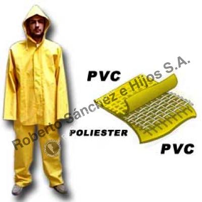 TRAJE DE LLUVIA PANTALON/CINTURA PVC/POL/PVC COLOR AMARILLO TALLE "M" (CAJA X 10 UNIDADES)