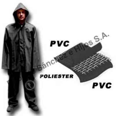 TRAJE DE LLUVIA PANTALON/CINTURA PVC/POL/PVC COLOR NEGRO TALLE "M" (CAJA X 10 UNIDADES)