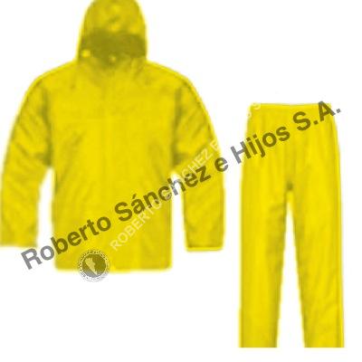 TRAJE DE LLUVIA "GOLD" PANTALON/CINTURA PVC/POL/PVC COLOR AMARILLO TALLE "L" (CAJA X 20 UNIDADES)