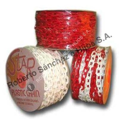 CADENA PLASTICA 05 x 20 x 49 COLOR ROJA (ROLLOS X 30 MTS) (CAJA X 240 METROS) (PRECIO X METRO)