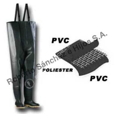 WADER CON BOTA PVC/POL/PVC IMPORTADO COLOR NEGRO TALLE 40/41 (VENTA X PAR) 