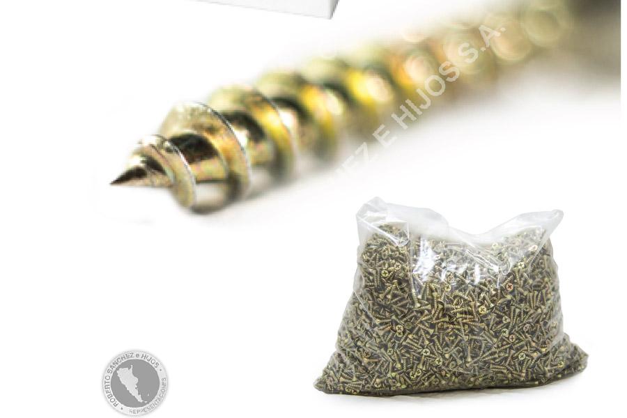 TORNILLO FIX 4,0 X 20 - CABEZA PHILLIPS, PUNTA AGUJA, ZINC. AMARILLO, PASO MADERA (CAJA X 12000) (PRECIO X MIL)