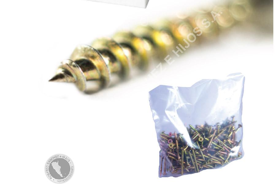 TORNILLO FIX 6,0 X 50 - CABEZA PHILLIPS, PUNTA AGUJA, ZINC. AMARILLO, PASO MADERA (IMPORTADO) (CAJA X 200 UN) (12 CAJAS)