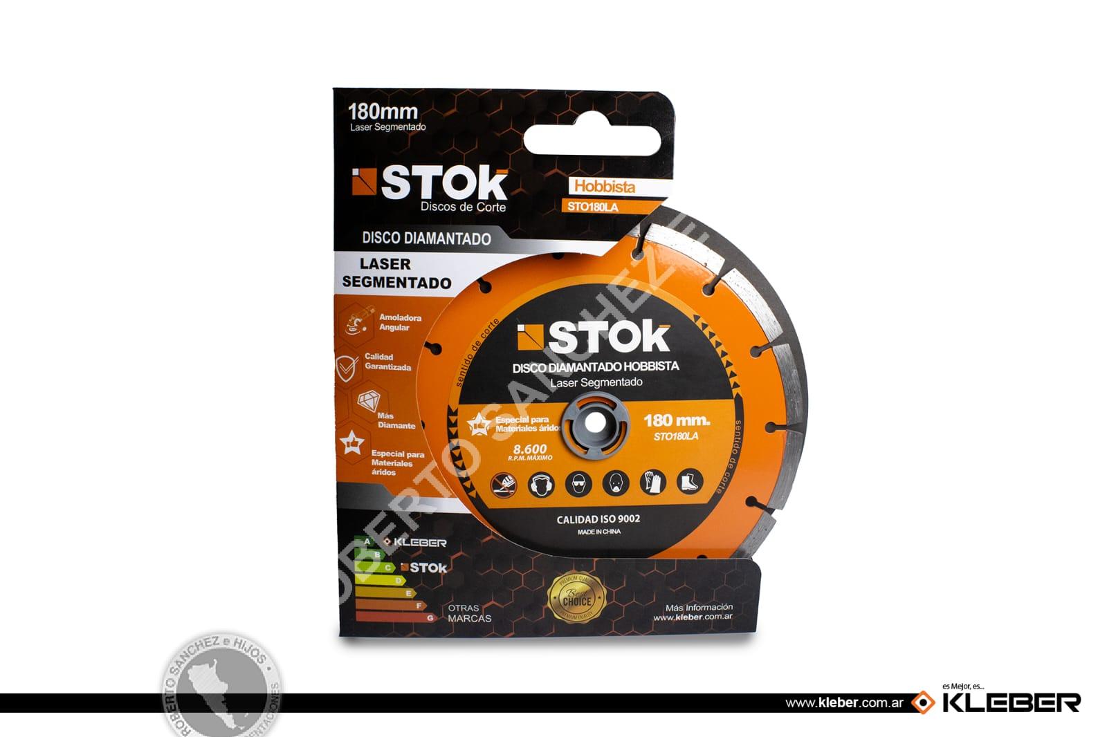 DISCO DIAMANTADO LASER 180 MM.STOK EJE DE 7/8" CON BUJE REDUCTOR A 5/8" (BULTO X 50 UNID)