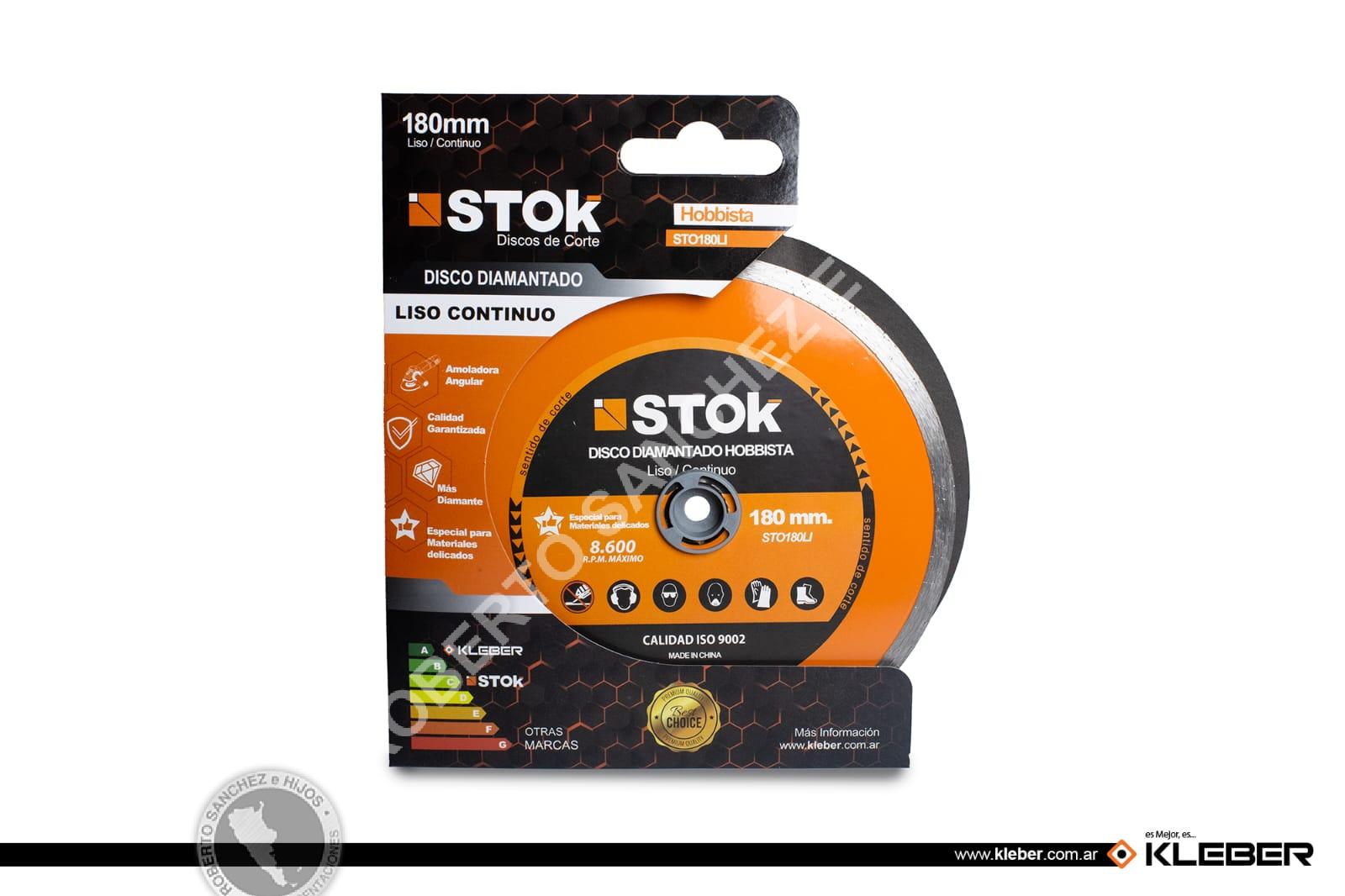 DISCO DIAMANTADO LISO 180 MM.STOK EJE DE 7/8" CON BUJE REDUCTOR A 5/8" (BULTO X 50 UNID)